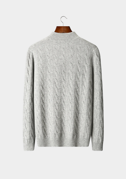 Pure Extra-Fine Merino Wool Cable Half Zip - photo 2