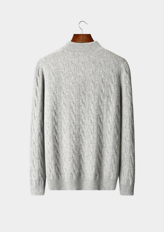 Pure Extra-Fine Merino Wool Cable Half Zip - photo 2