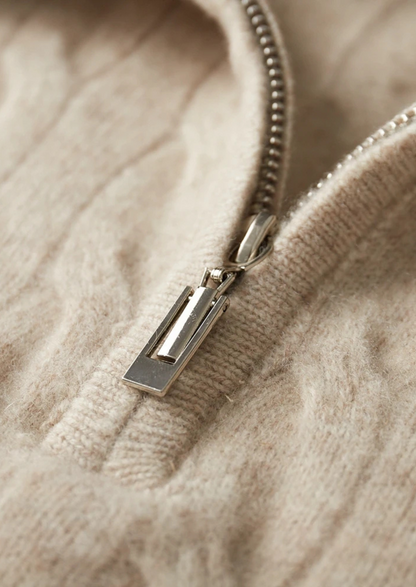 Pure Extra-Fine Merino Wool Cable Half Zip - photo 6