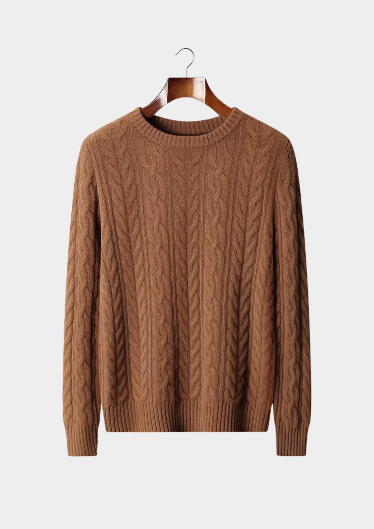 Pure Extra-Fine Merino Wool Cable Knit Crewneck - photo 6