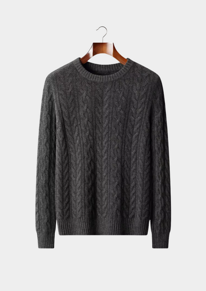 Pure Extra-Fine Merino Wool Cable Knit Crewneck - photo 8