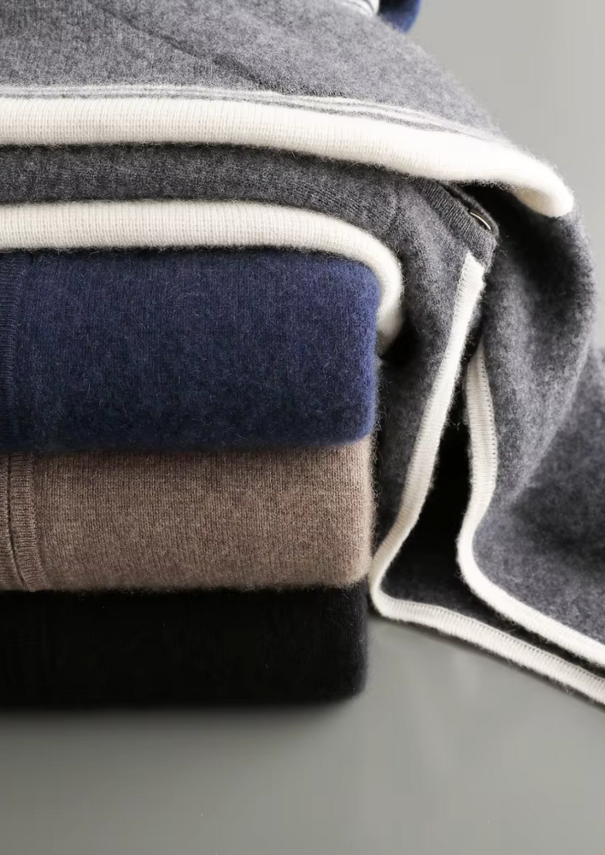 Pure Extra-Fine Merino Wool Navy Blue Damien Set - photo 11