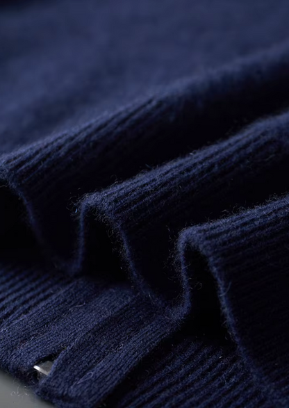 Pure Extra-Fine Merino Wool Navy Blue Damien Set - photo 5