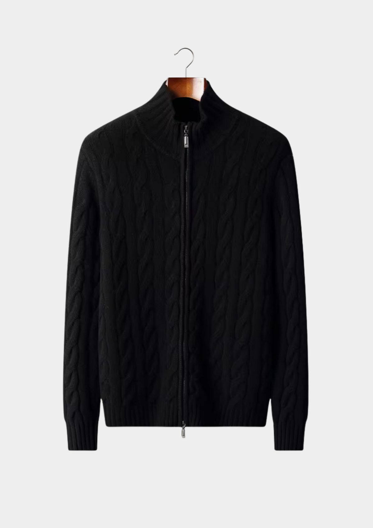 Pure Extra-Fine Merino Wool Dual-Zip Cable Cardigan - photo 10
