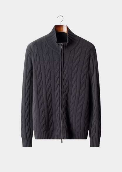 Pure Extra-Fine Merino Wool Dual-Zip Cable Cardigan - photo 9