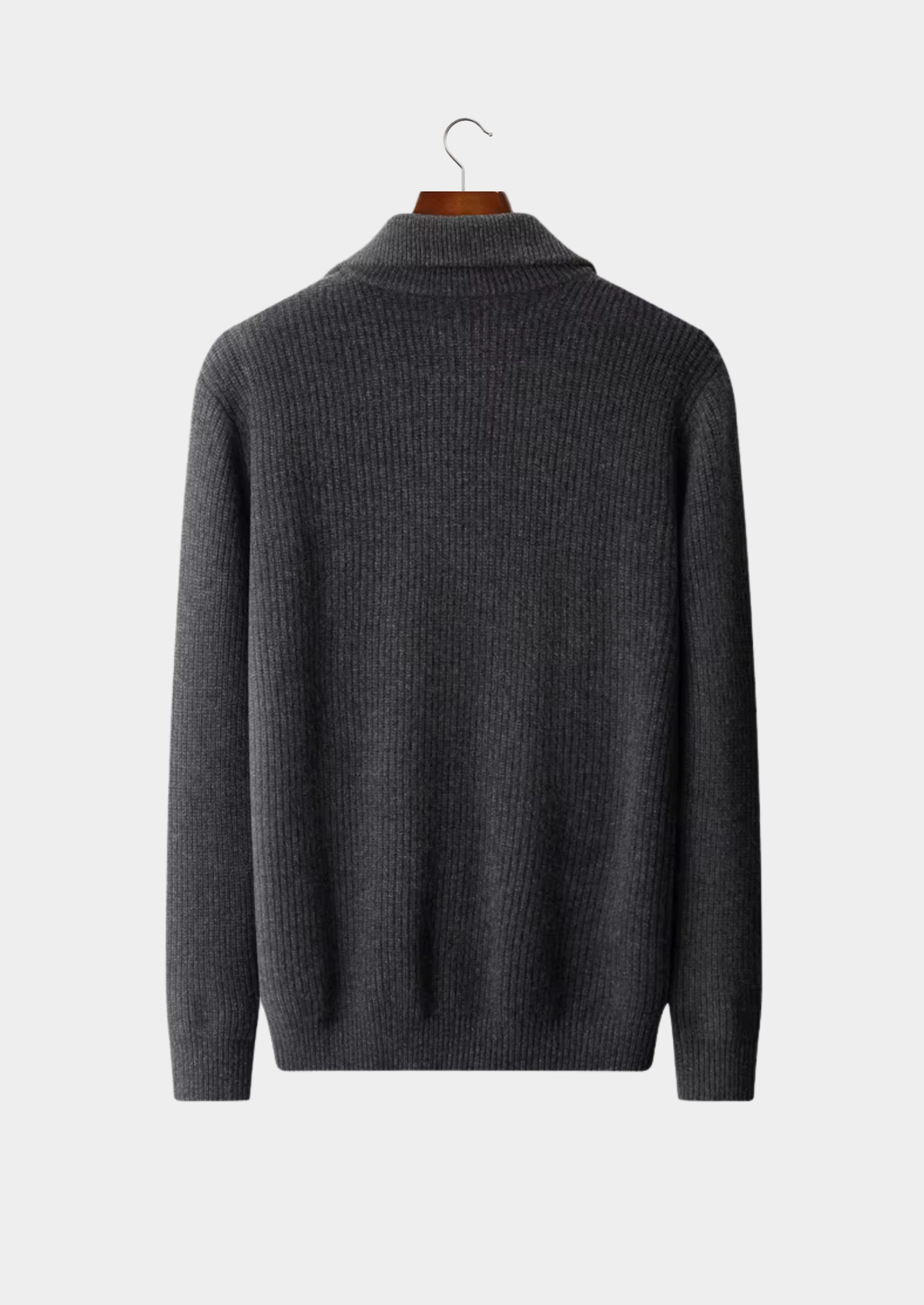 Pure Extra-Fine Merino Wool Funnel Neck Dual Zip Cardigan - photo 2
