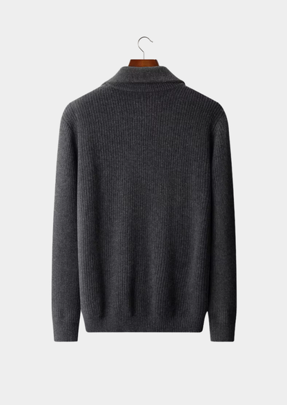 Pure Extra-Fine Merino Wool Funnel Neck Dual Zip Cardigan - photo 2