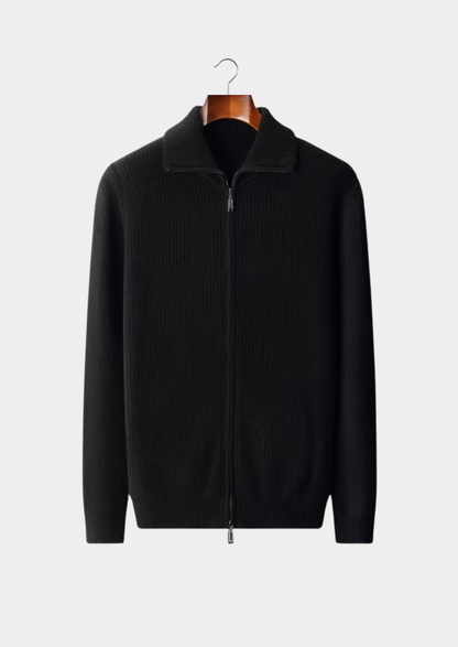 Pure Extra-Fine Merino Wool Funnel Neck Dual Zip Cardigan - photo 6