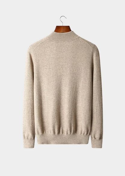 Merino Wool Half Zip Sweater, Sand - photo 2
