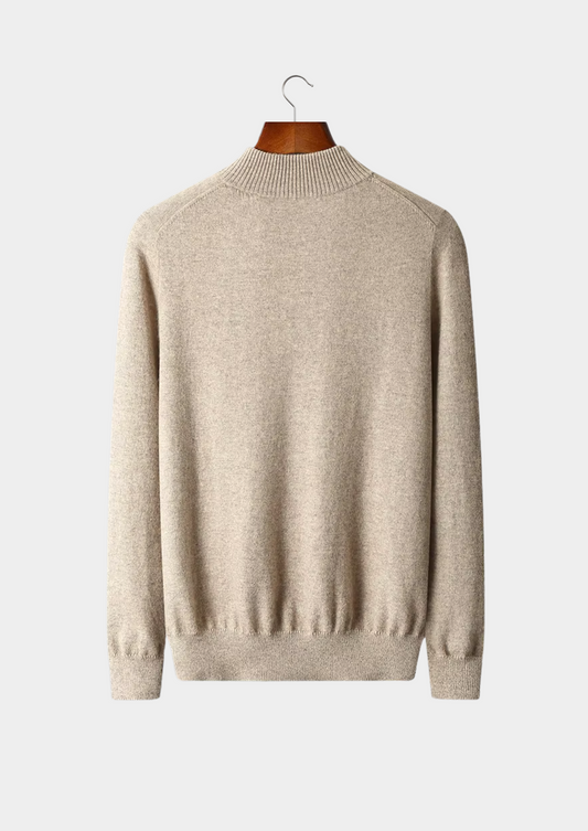 Merino Wool Half Zip Sweater, Sand - photo 2