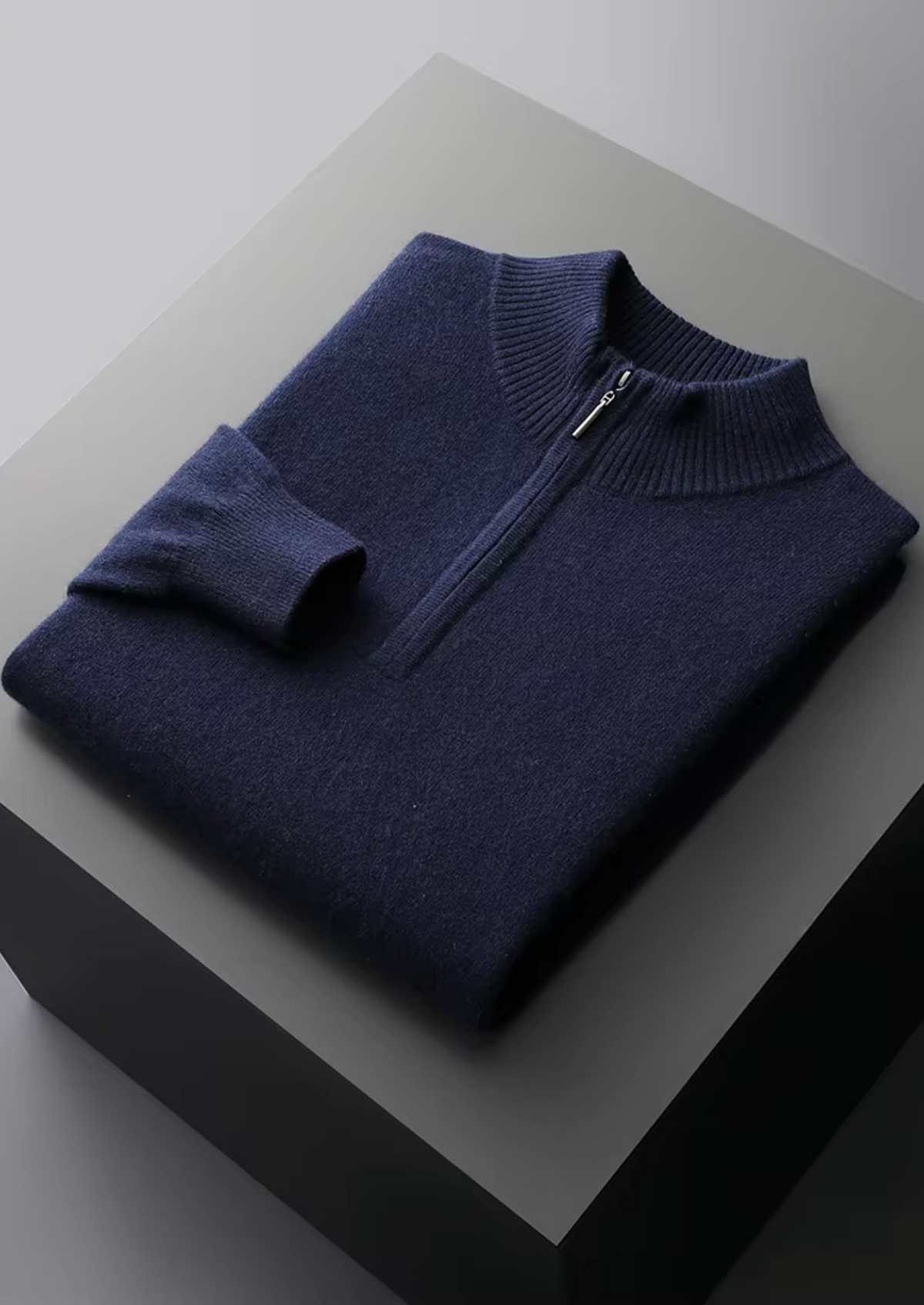 Merino Wool Half Zip Sweater, Beige - photo 14
