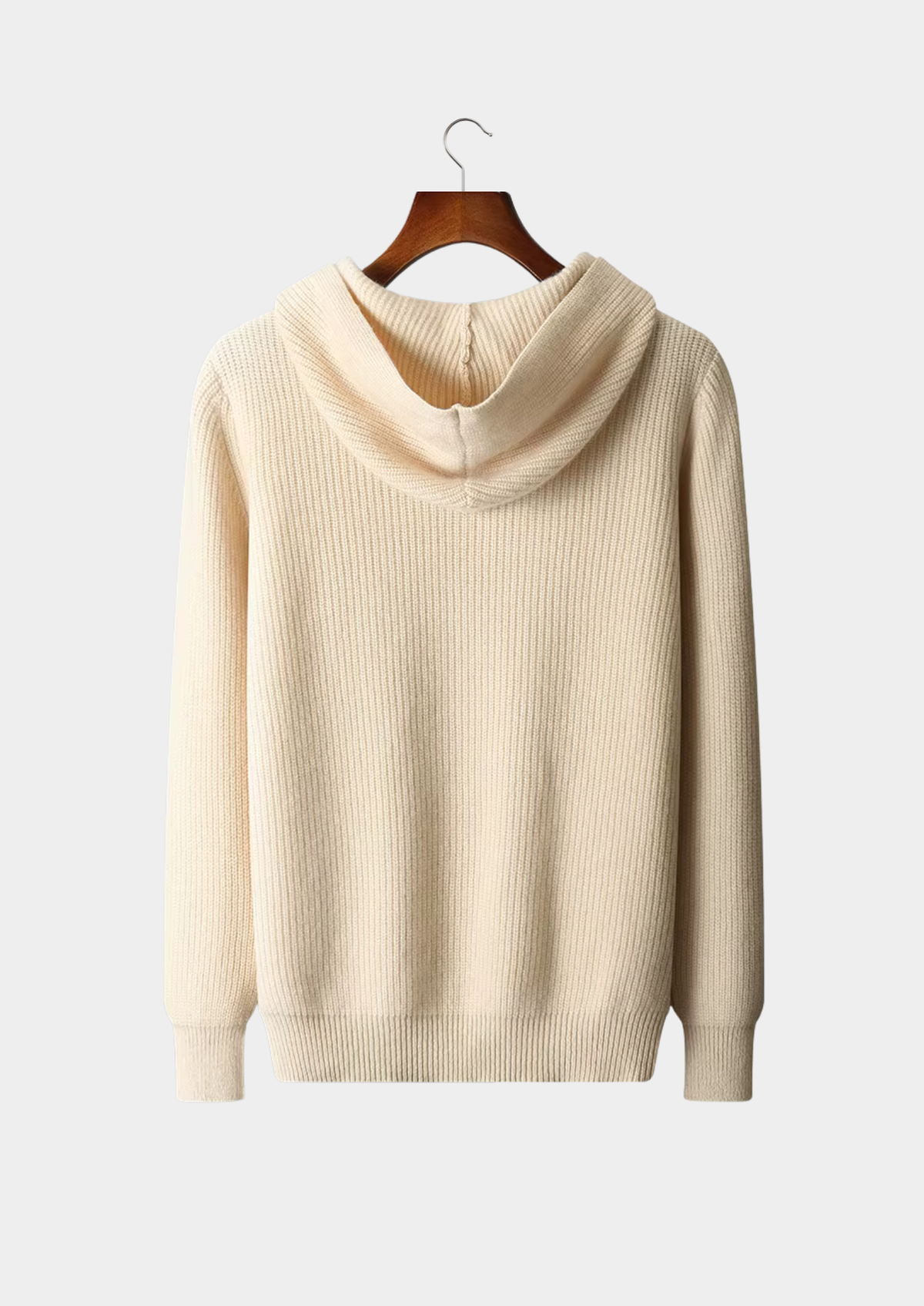 Pure Extra-Fine Merino Wool Half Zipper Hoodie - photo 2