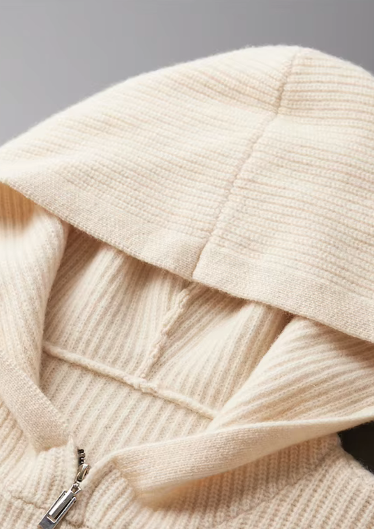 Pure Extra-Fine Merino Wool Half Zipper Hoodie - photo 4