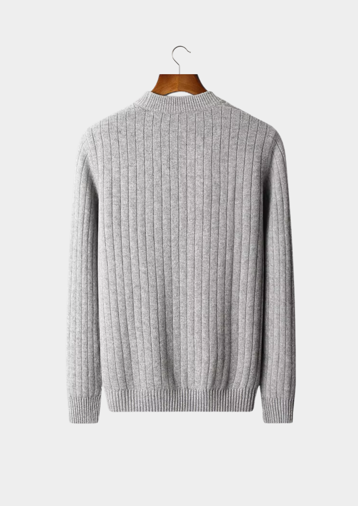 Pure Extra-Fine Merino Wool Herringbone Crewneck - photo 2