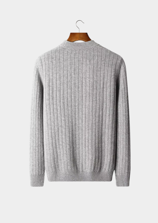 Pure Extra-Fine Merino Wool Herringbone Crewneck - photo 2