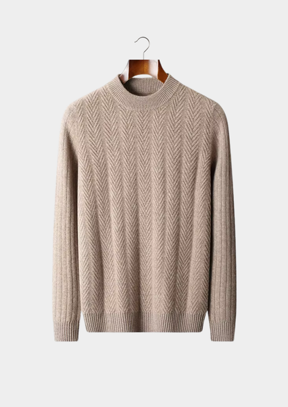 Pure Extra-Fine Merino Wool Herringbone Crewneck - photo 6