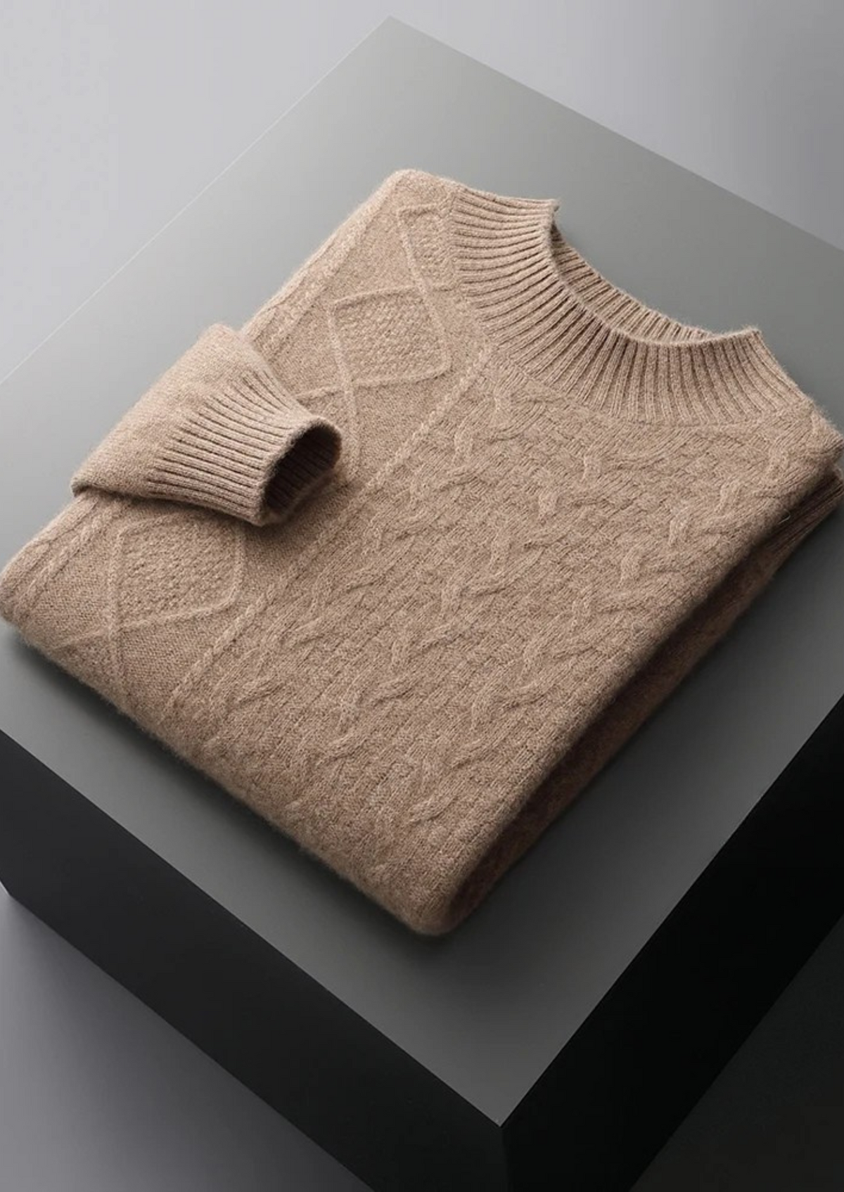 Pure Extra-Fine Merino Wool Jacquard Mockneck - photo 9