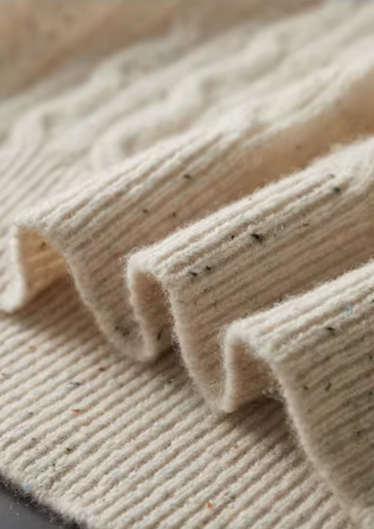 Pure Extra-Fine Merino Wool Nepped Cable Crewneck - photo 4