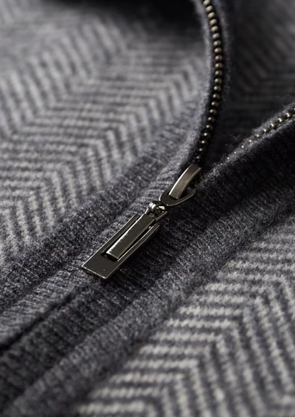 Pure Extra-Fine Merino Wool Gray Herringbone Set - photo 4