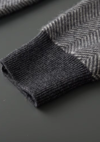 Pure Extra-Fine Merino Wool Gray Herringbone Set - photo 6