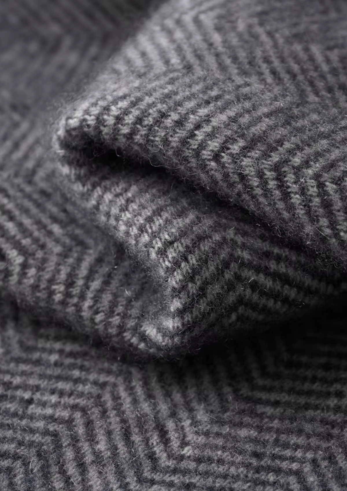 Pure Extra-Fine Merino Wool Gray Herringbone Set - photo 8