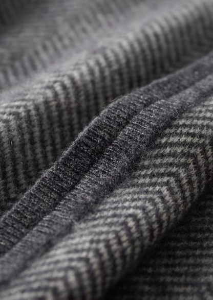 Pure Extra-Fine Merino Wool Gray Herringbone Set - photo 9