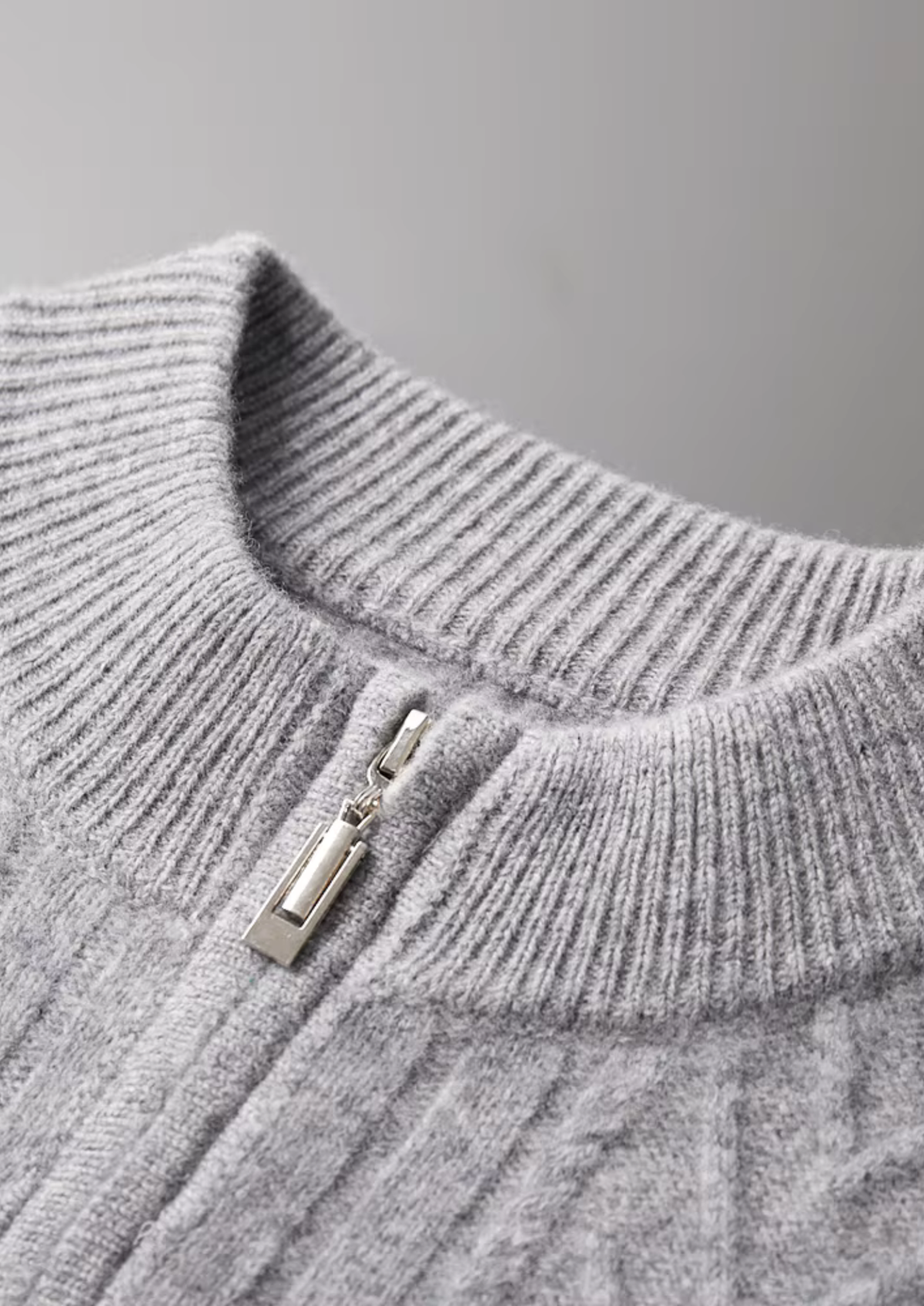 Pure Extra-Fine Merino Wool Patterned Zip Cardigan - photo 7