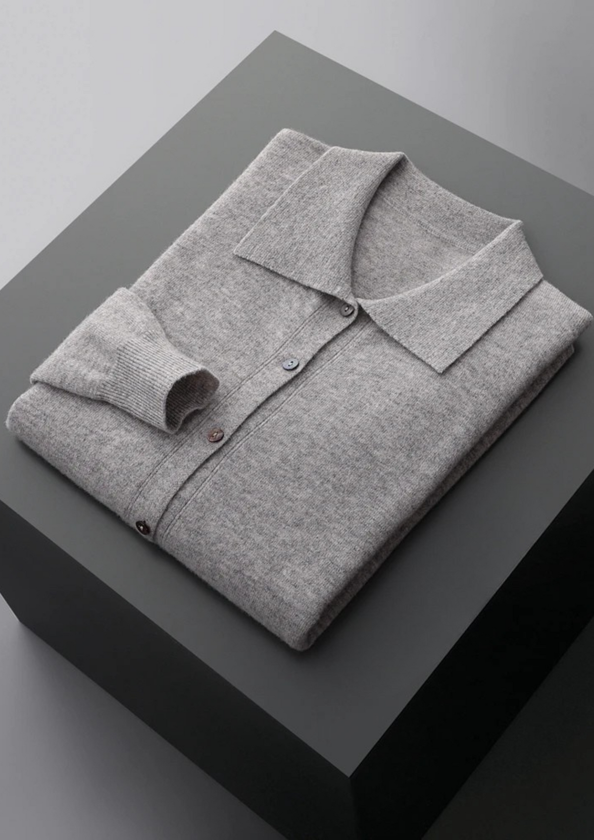 Pure Extra-Fine Merino Wool Polo Cardigan - photo 3