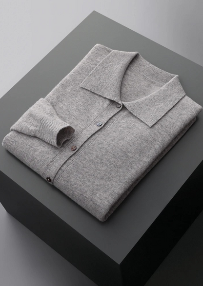 Pure Extra-Fine Merino Wool Polo Cardigan - photo 3