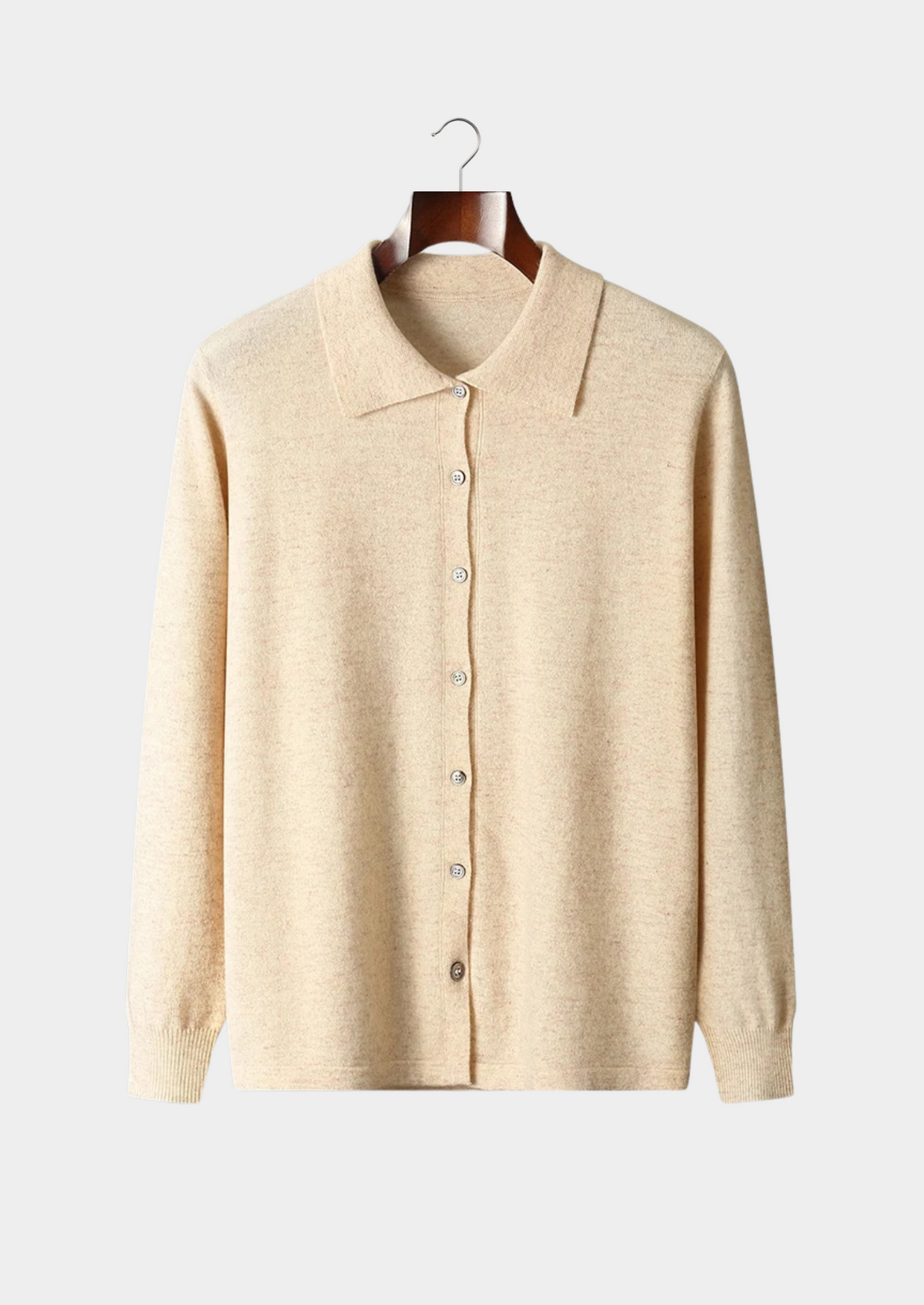 Pure Extra-Fine Merino Wool Polo Cardigan - photo 4
