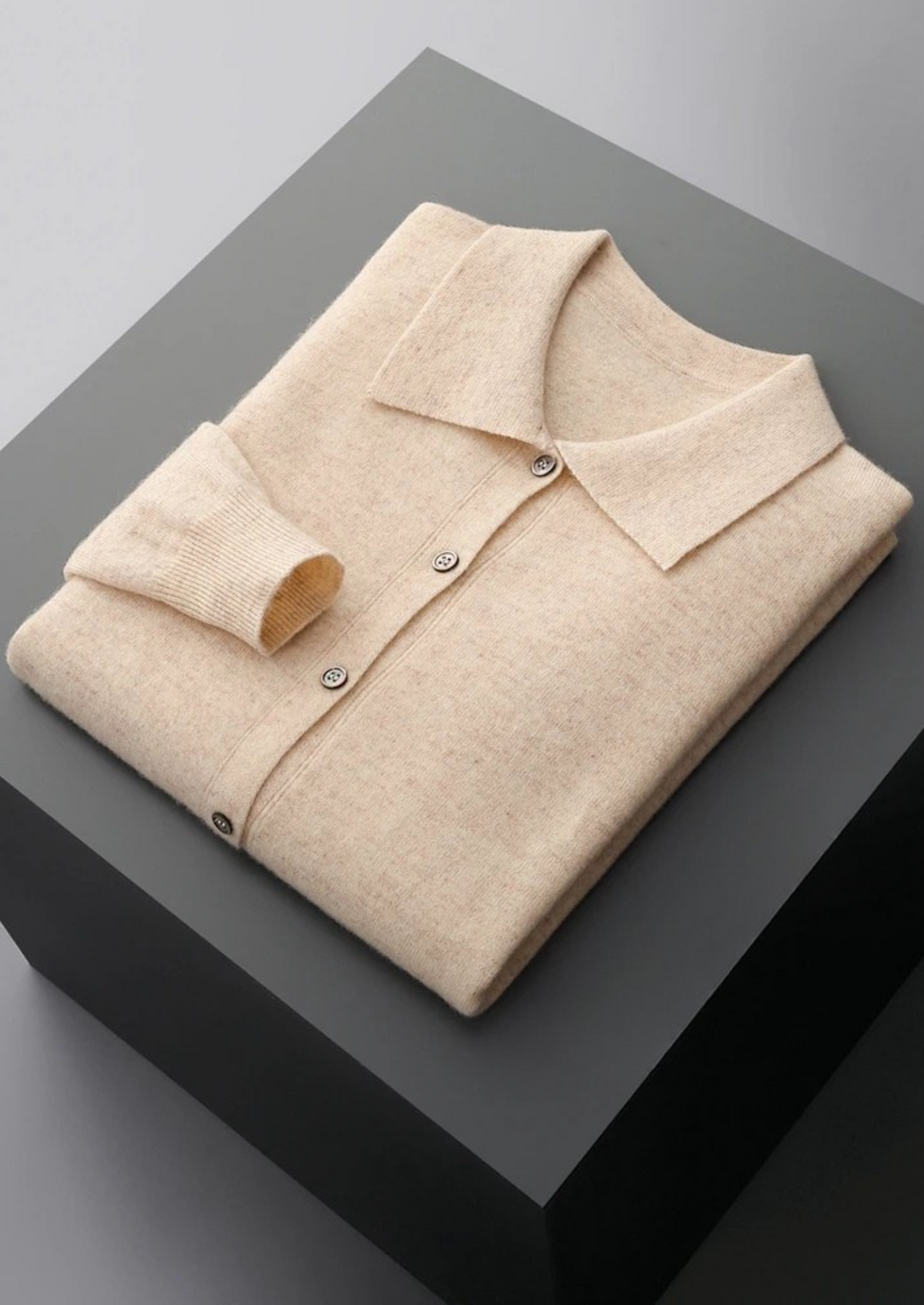 Pure Extra-Fine Merino Wool Polo Cardigan - photo 6