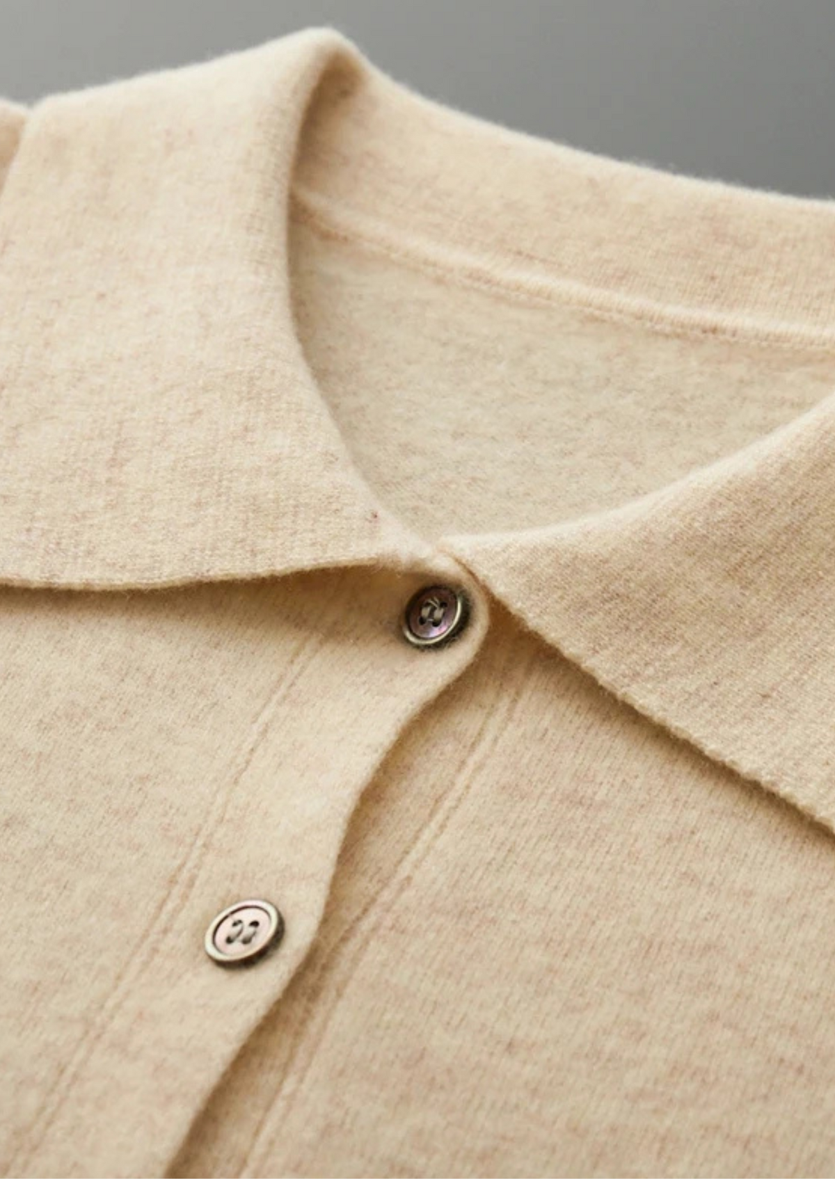 Pure Extra-Fine Merino Wool Polo Cardigan - photo 7