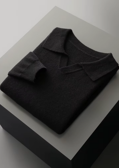 Pure Extra-Fine Merino Wool Ribbed Buttonless Polo - photo 10