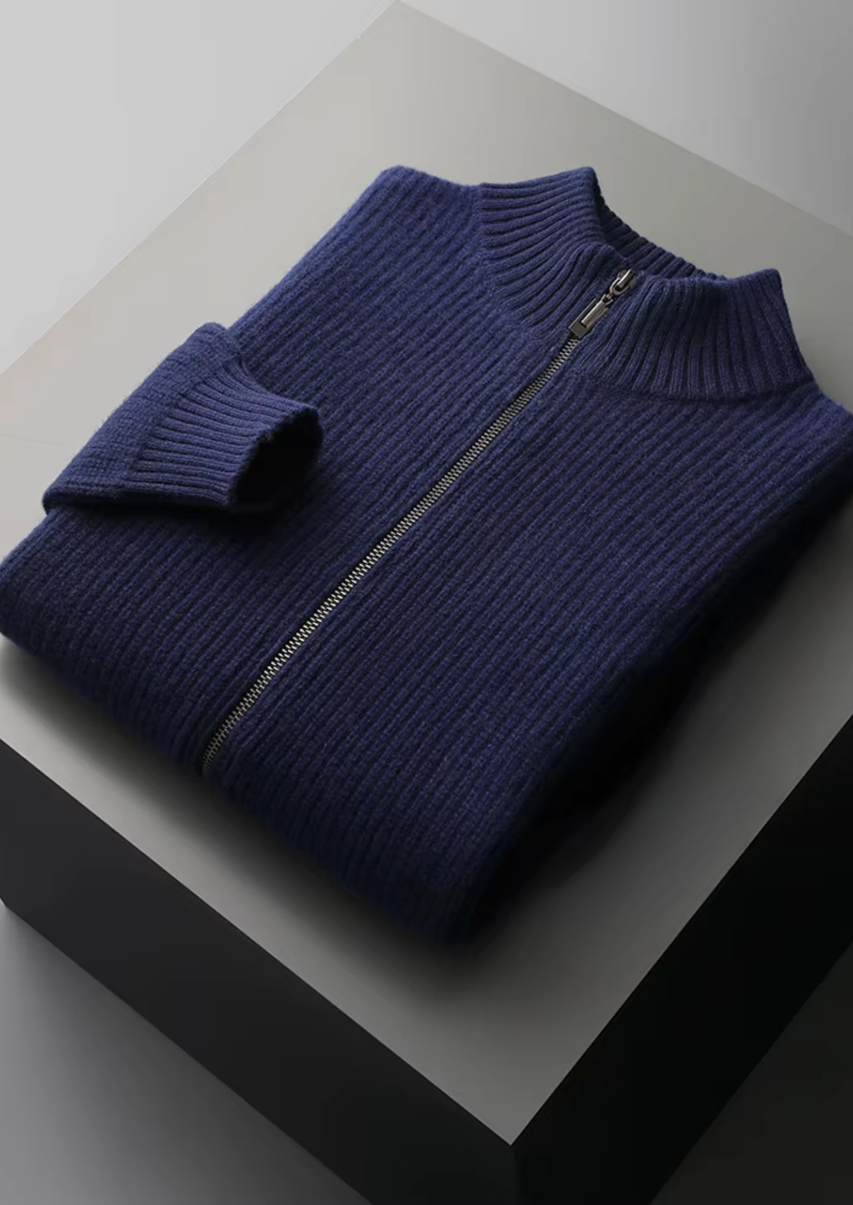 Pure Extra-Fine Merino Wool Ribbed Cardigan - photo 10