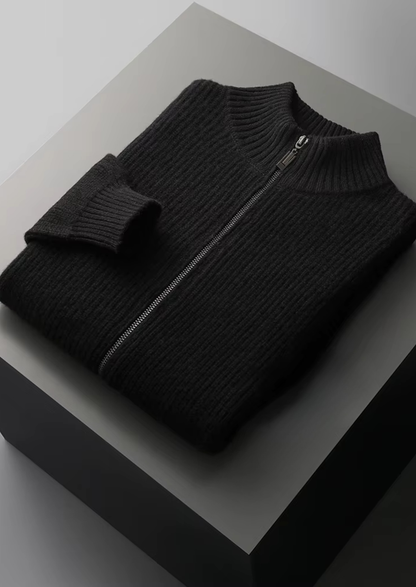 Pure Extra-Fine Merino Wool Ribbed Cardigan - photo 11