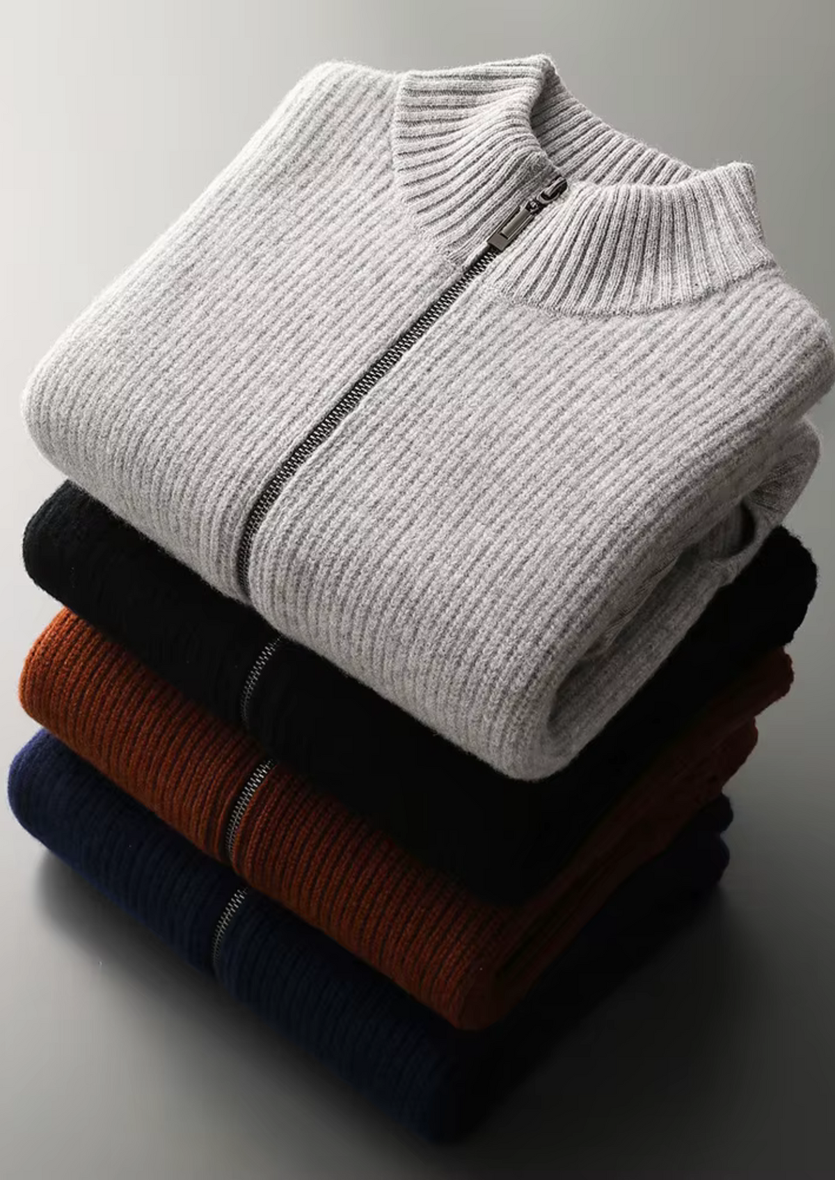 Pure Extra-Fine Merino Wool Ribbed Cardigan - photo 14