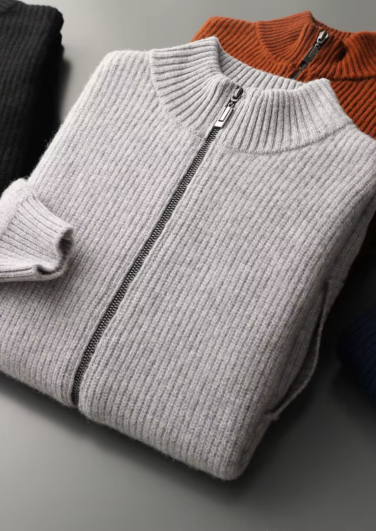 Pure Extra-Fine Merino Wool Ribbed Cardigan - photo 15