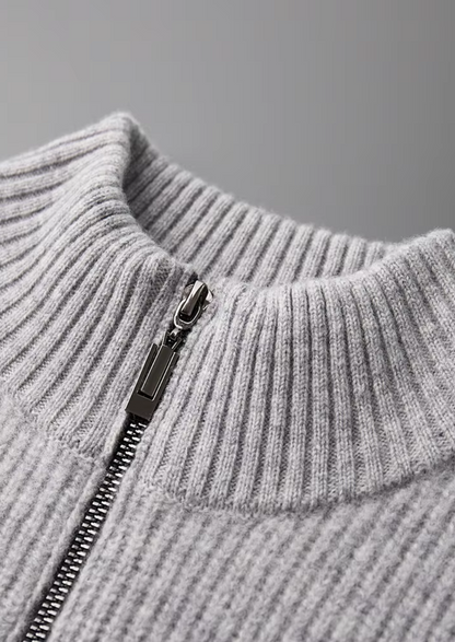 Pure Extra-Fine Merino Wool Ribbed Cardigan - photo 6