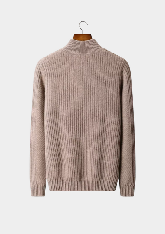 Pure Extra-Fine Merino Wool Ribbed Henley Sweater - photo 2