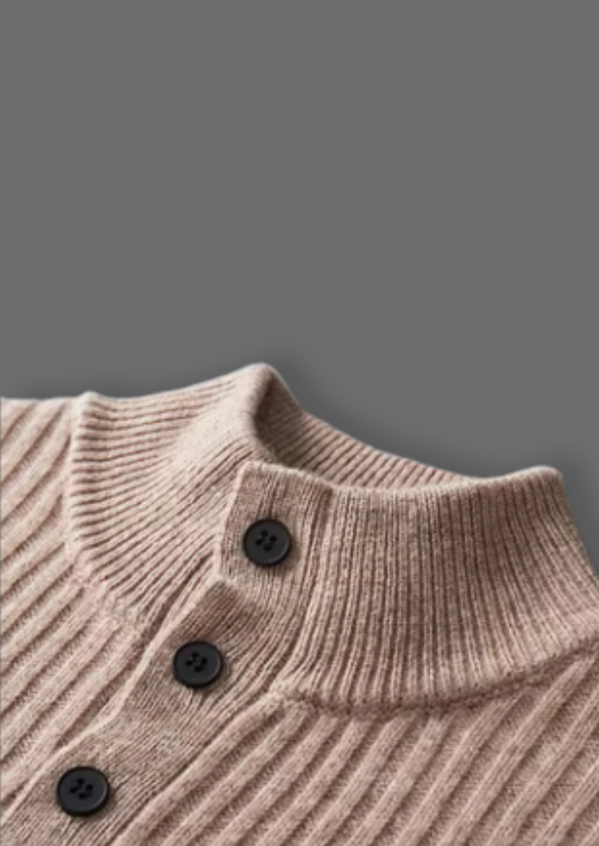 Pure Extra-Fine Merino Wool Ribbed Henley Sweater - photo 6