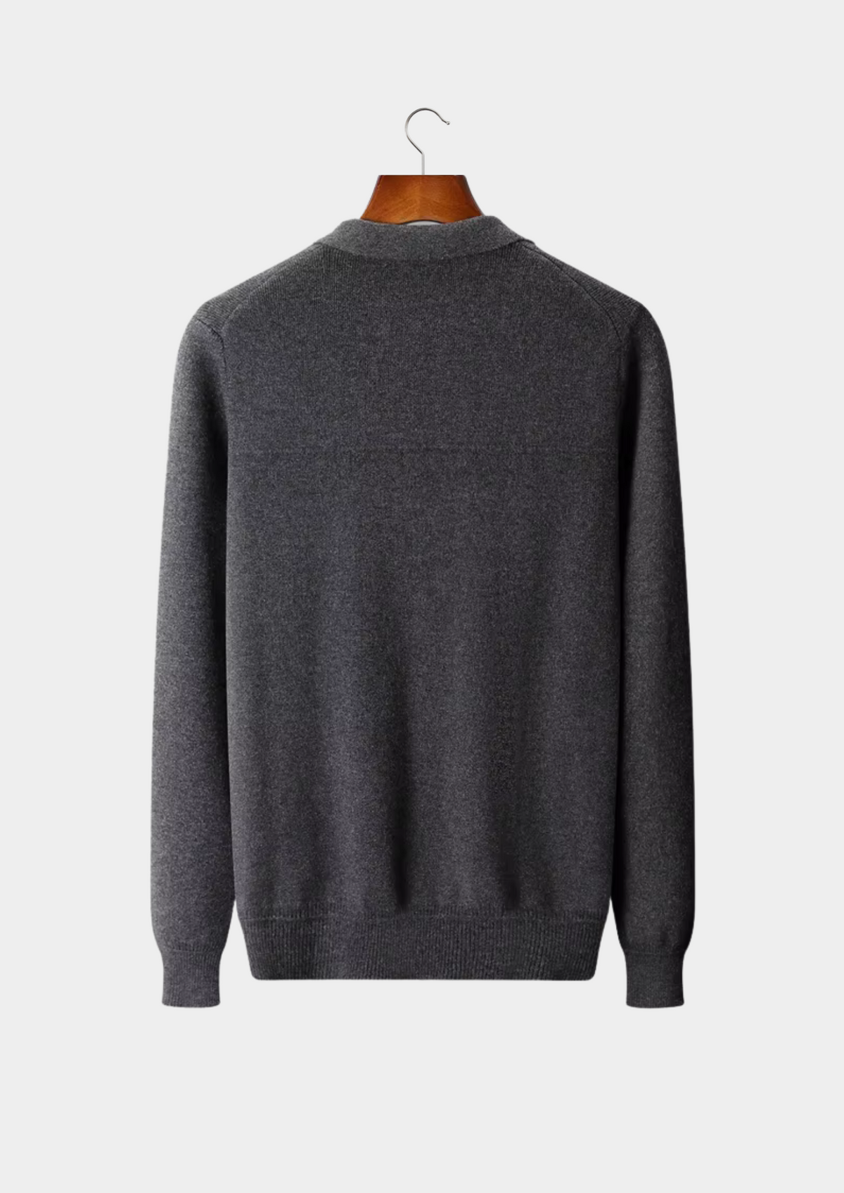 Pure Extra-Fine Merino Wool Ribbed Polo Cardigan - photo 2