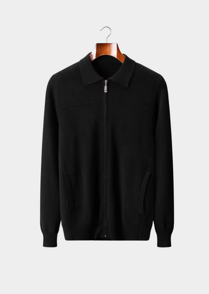 Pure Extra-Fine Merino Wool Ribbed Polo Cardigan - photo 6