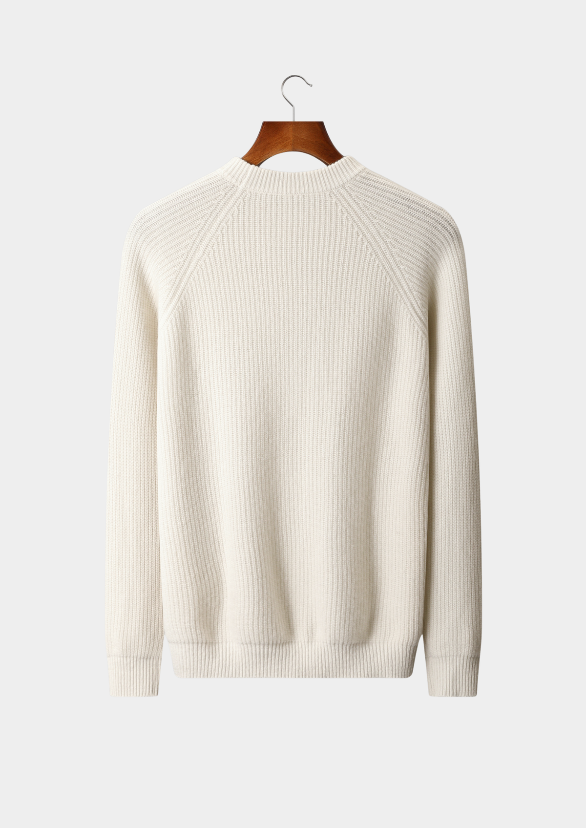 Pure Extra-Fine Merino Wool Ribbed Raglan Crewneck - photo 2