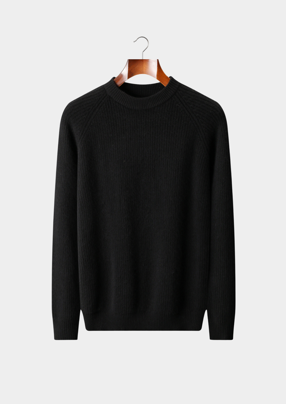 Pure Extra-Fine Merino Wool Ribbed Raglan Crewneck - photo 6