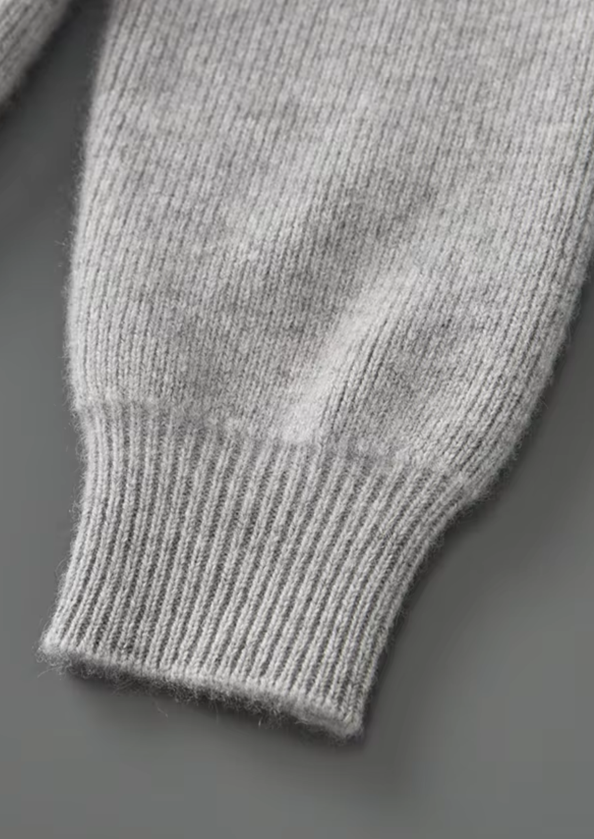 Merino Ribbed Zip Cardigan, Grey & Olive - photo 7