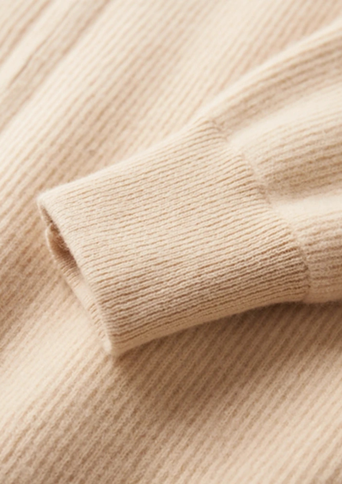 Merino Ribbed Zip Cardigan, Sand & Coffee - photo 12
