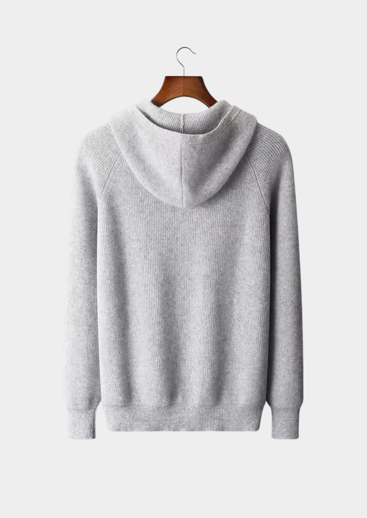 Pure Extra-Fine Merino Wool Ribbed Zip Hoodie - photo 2