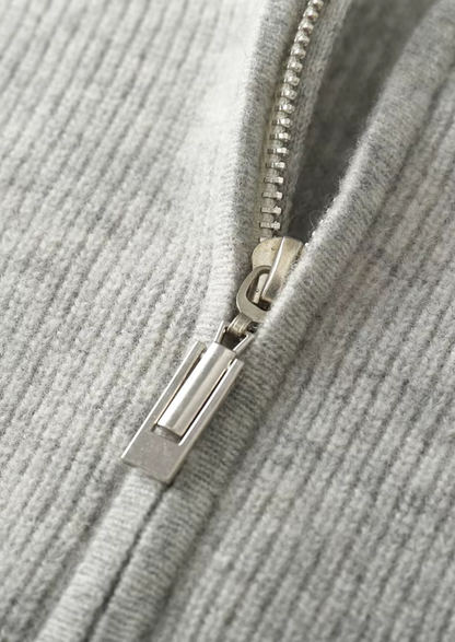 Pure Extra-Fine Merino Wool Ribbed Zip Hoodie - photo 4