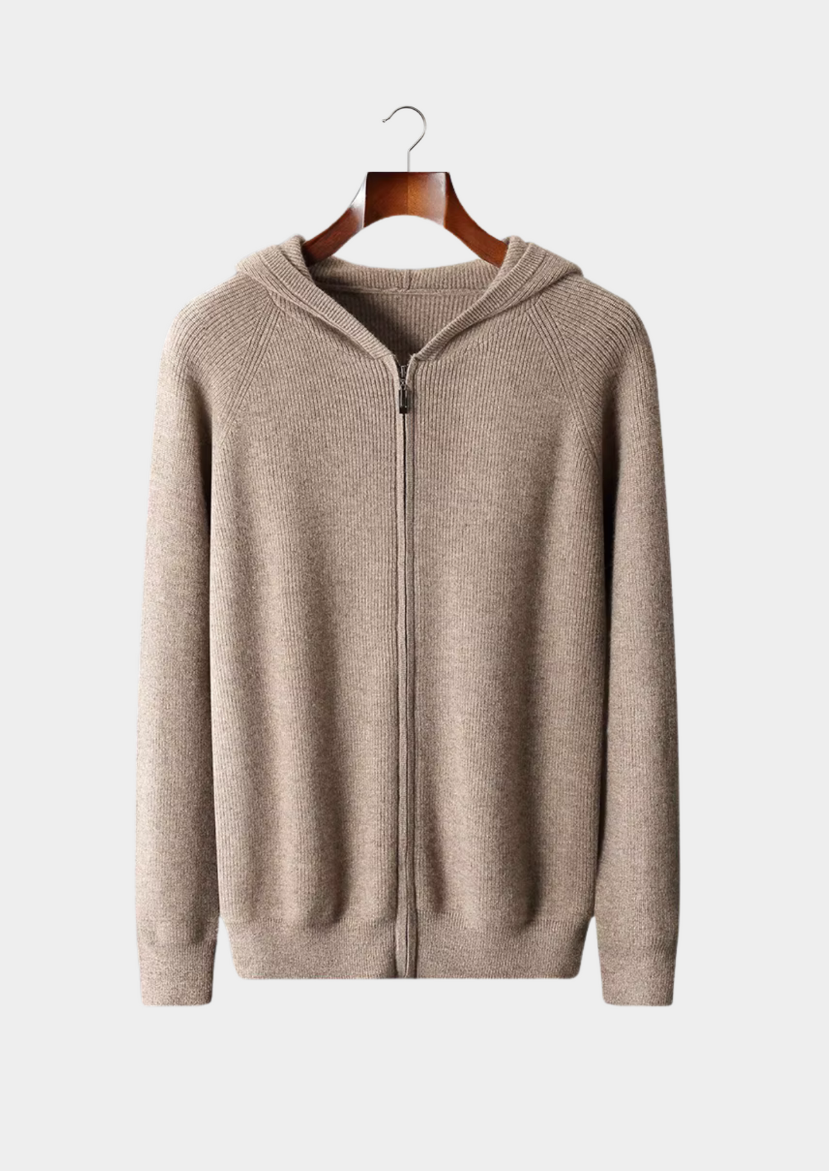 Pure Extra-Fine Merino Wool Ribbed Zip Hoodie - photo 8