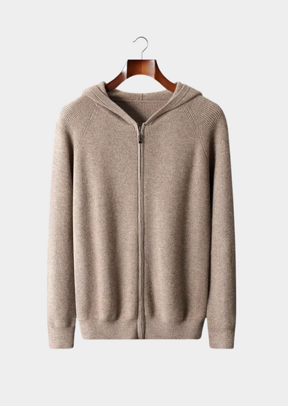 Pure Extra-Fine Merino Wool Ribbed Zip Hoodie - photo 8
